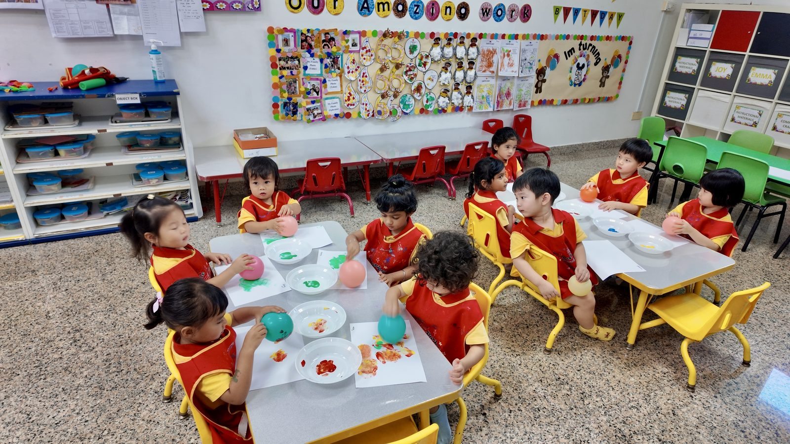 Balloon stamping classroom wide