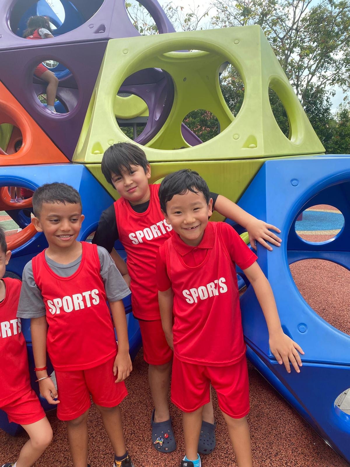 Children on the playground equipment